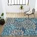 JONATHAN Y JONATHAN Y Marvao Modern Floral Textured Weave Indoor/Outdoor Area Rug 8 X 10 - Navy/Aqua