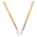 2 Pcs Jewlery Natural Agate Burnisher Agate Jewelry Smoothing Tool With Handle Polishing Knife Tool Hit Gold Agate Bamboo