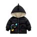 QUYUON Toddler Baby Down Coats Baby Boys Girls Winter Warm Hooded Long Sleeve Puffer Jacket with Pockets Kids Fleece Lined Long Sleeve Hoodies Jackets Outerwear Padded Jackets Black 4T-5T