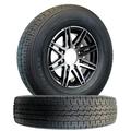 2-Pk Hankook ST235/80R16 Trailer Tire On Black Aluminum Rim 8 Lug Wheel LRE