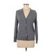 Tory Burch Wool Cardigan Sweater: Gray Color Block Sweaters & Sweatshirts - Women's Size Medium