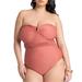 Plus Size Women's Braided Belt Strapless One Piece by ELOQUII in Desert Red (Size 26)