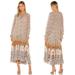 Free People Dresses | Free People Feeling Groovy Border Midi Dress In Ivory Combo | Color: Red | Size: L