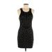 Sparkle & Fade Cocktail Dress - Bodycon: Black Grid Dresses - Women's Size Medium