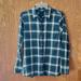 J. Crew Tops | J. Crew Boy Fit Plaid Button Down Shirt, Green & Navy Plaid, Size 8 | Color: Green/Tan | Size: 8