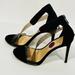 Jessica Simpson Shoes | Jessica Simpson Stiletto Sandals Heels Black Suede Ankle Strap Back Zip Size 6.5 | Color: Black | Size: 6.5
