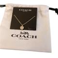 Coach Jewelry | Coach Pearl Necklace , 16 Inches In Goldtone. New With Original Pouch | Color: Cream/Gold | Size: Os
