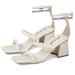 Free People Shoes | Free People Parker Chain Block Heel Sandals Size 8 | Color: Cream/White | Size: 8
