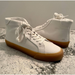 Madewell Shoes | Madewell Sidewalk High Top Sneakers Canvas White Size 7.5 New | Color: White | Size: 7.5