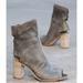 Free People Shoes | Free People Women's Golden Road Shoe Bootie Open Peep Toe Heels Boots Size 38 | Color: Gray | Size: 8