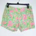 Lilly Pulitzer Shorts | Lilly Pulitzer Callahan Shorts With Flamingo Print Women's Size 0 | Color: Green/Pink | Size: 0
