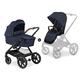 Hauck Kinderwagen 2in1 Walk N Care Set - Kombikinderwagen mit Babywanne und Memory-Knöpfen, Sitz wend- und höhenverstellbar, Teleskopgriff, bis 25 kg belastbar, Faltbar - Dark Blue