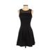 Monteau Casual Dress - A-Line: Black Solid Dresses - Women's Size Small