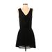 Ocean Drive Clothing Co. Casual Dress - A-Line V Neck Sleeveless: Black Print Dresses - New - Women's Size Small