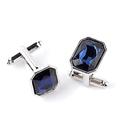 Blue/Purple Cufflinks for Men Excellent Quality Zircon Insert Shirts Cuff Links Business Cuff Buttons