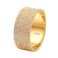 Whoiy Diamond Rings for Men Yellow Gold, Wide Round Cut Diamond 18K Gold Engagement Wedding Rings for Him Size K 1/2