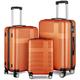 Luggage Sets, 3 Piece Luggage Expandable Suitcase Set, Lightweight Hardshell 4-Wheel Spinner Luggage with TSA Lock, ABS Carry on 3 Piece Sets Clearance Suitcase Sets (20"/24"/28"), Orange As Shown,