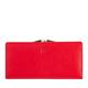 DuDu Long Leather Wallet for Womens with RFID Blocking, Credit Cards Holder with Large Click Clasp Coin Purse, Organizer Wallet Coloured Red Flame