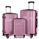 Luggage Sets, 3 Piece Luggage Expandable Suitcase Set, Lightweight Hardshell 4-Wheel Spinner Luggage with TSA Lock, ABS Carry on 3 Piece Sets Clearance Suitcase Sets (20"/24"/28"), Pink As shown, One