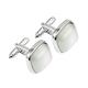 Cats Eye Stone Cufflinks for Mens Wedding Business Gifts Milky White Opal Cufflink