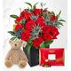 Red Roses with Chocolates Bear - Flowers - Birthday Flowers - Flowers Next Day - Thank You Flowers - Anniversary Flowers - Occasion Flowers - Get Well Flowers - Luxury Flowers - Fresh Cut Flowers