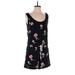 n Scoop Neck Sleeveless:Philanthropy Romper Scoop Neck Sleeveless: Black Print Rompers - Women's Size Medium