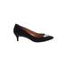 J.Crew Factory Store Heels: Pumps Kitten Heel Cocktail Party Black Print Shoes - Women's Size 9 - Pointed Toe