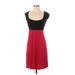 Velvet Torch Casual Dress: Red Color Block Dresses - Women's Size X-Small