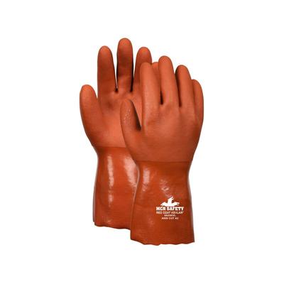 MCR Safety Redcoat with Kevlar Flexible PVC Coated Work Gloves Double Dipped with Sandy PVC Kevlar/Cotton Plaited Liner 12in Length Russet/Yellow XXX