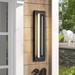 18 in. Industrial Black Aluminum Rectangular Integrated LED Waterproof IP54 Outdoor Wall Sconce