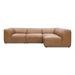 Aurelle Home Fromatta Modular Leather 4-Piece L-Shape Sectional - 112" W x 26" H x 71.5" D