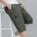 Short cargo militaire pour homme pantalon au genou poche zippée short d'été en coton jogging