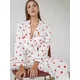 Ensemble de pyjama imprimé Love pour femme vêtements de nuit 100% coton double couche gaze joli