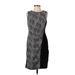 Ann Taylor Factory Casual Dress - Sheath High Neck Sleeveless: Black Color Block Dresses - Women's Size 4