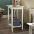 Andover Mills™ Moana End Table Wood/Glass in White | 26 H x 16 W x 16 D in | Wayfair 2EA654AB5CF64C7CA33E7DF5174A84B3