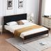 Etta Avenue™ Sheila Platform Bed w/ Tufted Headboard Wood & /Upholstered/Velvet/Metal in Black | 43.3 H x 76.4 W x 83.5 D in | Wayfair