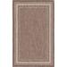 Brown/White Rectangle 5' x 8' Area Rug - Breakwater Bay Rengin Brown/Sand Indoor/Outdoor Area Rug Polyester | Wayfair