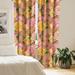 East Urban Home Rose Pattern Curtains Flowers Nature Print Pair of 28 Pale Pink Mustard Microfiber | 63 H x 28 W in | Wayfair