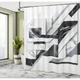 East Urban Home Black & White Shower Curtain Marble Print Effect in Off White & Dark Grey Polyester | 75 H x 69 W in | Wayfair