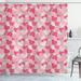 The Holiday Aisle® Valentines Shower Curtain Heart Shapes Cookies Pale Brown Pale Pink Polyester | 84 H x 69 W in | Wayfair