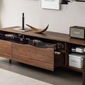 LORENZO Nordic Black Walnut TV Cabinet Modern Simple Japan Solid Wood 78.7" W Storage Credenza Wood in Brown | 20.1 H x 78.7 W x 17.7 D in | Wayfair