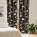 Doelling East Urban Home Halloween Curtains Cat Bat Ghost Pumpkin Art Pair of 28"x95" Orange Grey Black Microfiber | 95 H x 28 W in | Wayfair