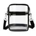 Pontos Messenger Bag Cosmetic Bag Clear Stadium Bag Large Capacity Zipper Closure Adjustable Strap Unisex Transparent Purse Crossbody Bag Sports Meetings Concerts Cross Body Bag