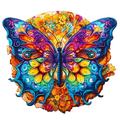 Wooden Puzzles for Adults EC36 Mandala Butterfly Puzzles with Unique Puzzle Shapes and Wood Puzzle Box Wooden Jigsaw Puzzles Family Puzzle Games (M-11.8 * 10.6in 200pcs)