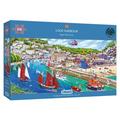 Looe Harbour Panoramic Jigsaw EC36 Puzzle | 636 Piece Puzzle | Cornwall | Sustainable Puzzle for Adults | Premium 100% Recycled Board | Great Gift for Adults | Gibsons Games