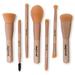 Beauty For Real Makeup HP29 Brush Set - Matte Pink 7-Piece Set with 11 Total Brushes - Synthetic Soft Non-Shedding Bristles - Compact Size - Travel Bag Included - Vegan - 4.5 oz