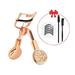 Upgraded Eyelash Curlers with SE33 Glittery Sequins Professional Eye Lash Curler with 5 Black Silicone Replacement Refills 1 Storage Box 1 Eyelash Comb Separator 1 Mascara Brush Rose Gold