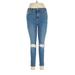 Topshop Jeggings - High Rise: Blue Bottoms - Women's Size 28