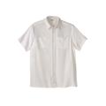 Men's Big & Tall Short-Sleeve Linen Shirt by KingSize in White (Size 4XL)