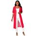 Plus Size Women's Scalloped Crochet Sweater Duster by Jessica London in Vivid Red (Size 30/32) Cardigan Sweater